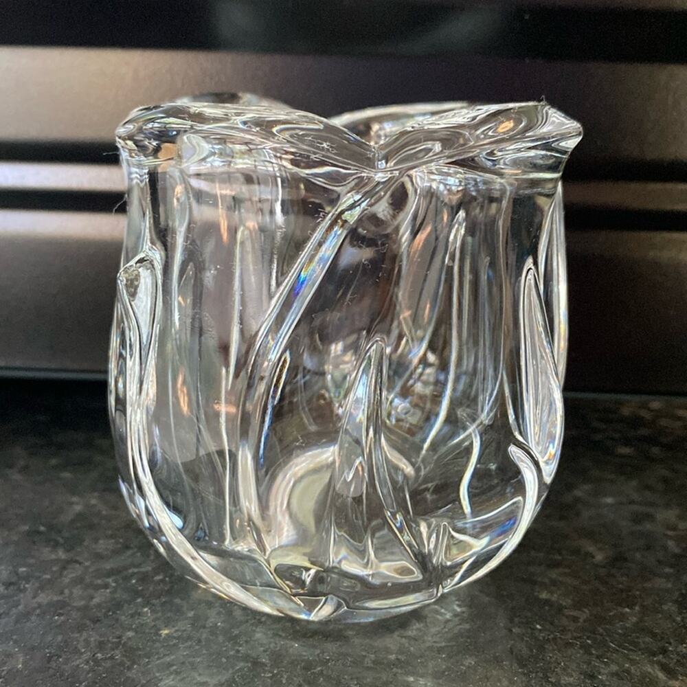 Vintage‎ St George Crystal Fine Lead Crystal Tulip Flowers Votive Candle Holder